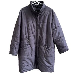 Jaeger‎ Italy Vintage Puffer Coat Zip Pockets Lined Boxy Overcoat 50" Chest READ
